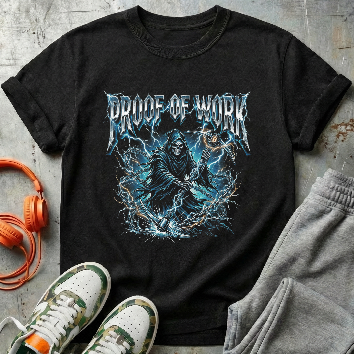 Proof Of Work Metal Reaper Bitcoin Tee