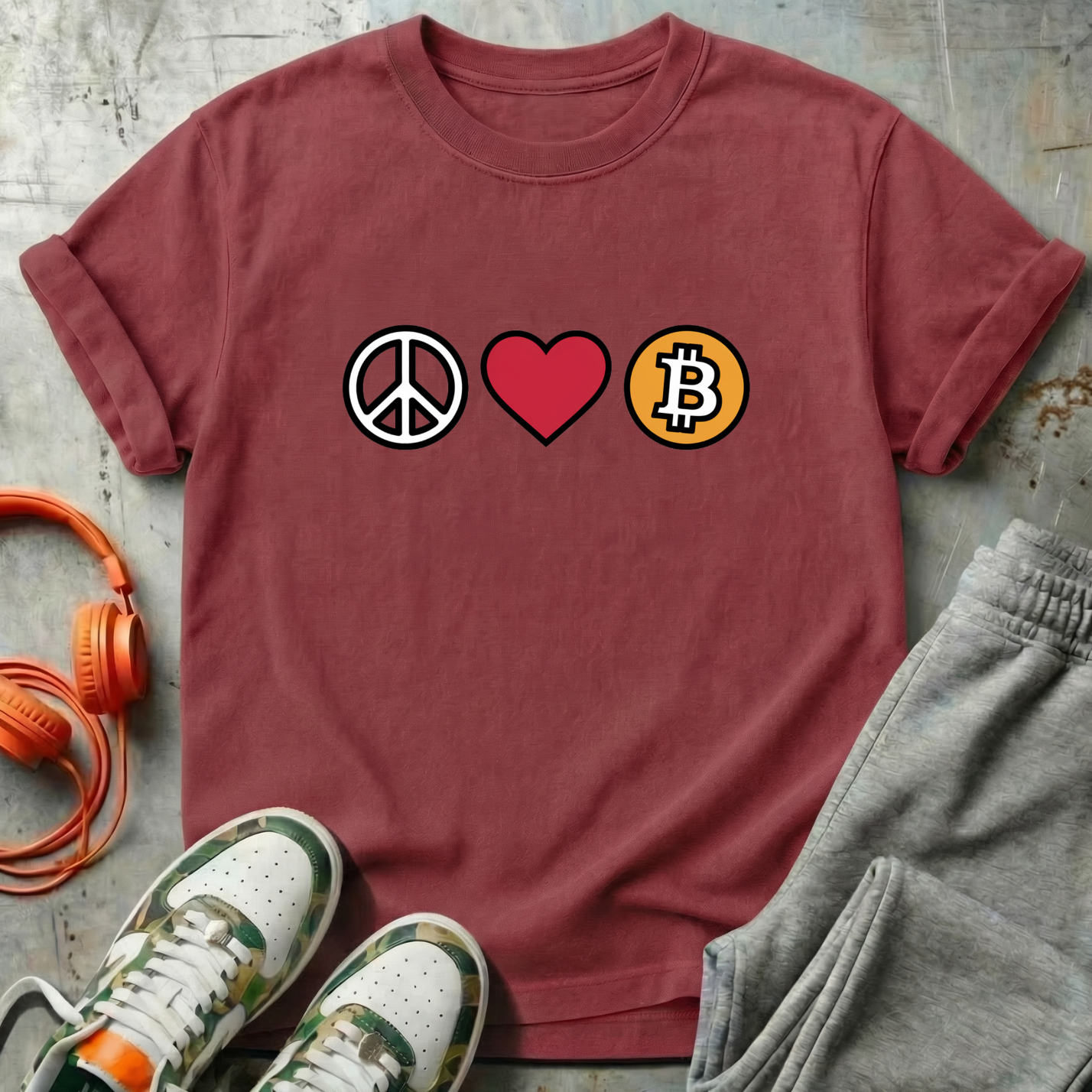 Peace, Love & Bitcoin Tee Shirt