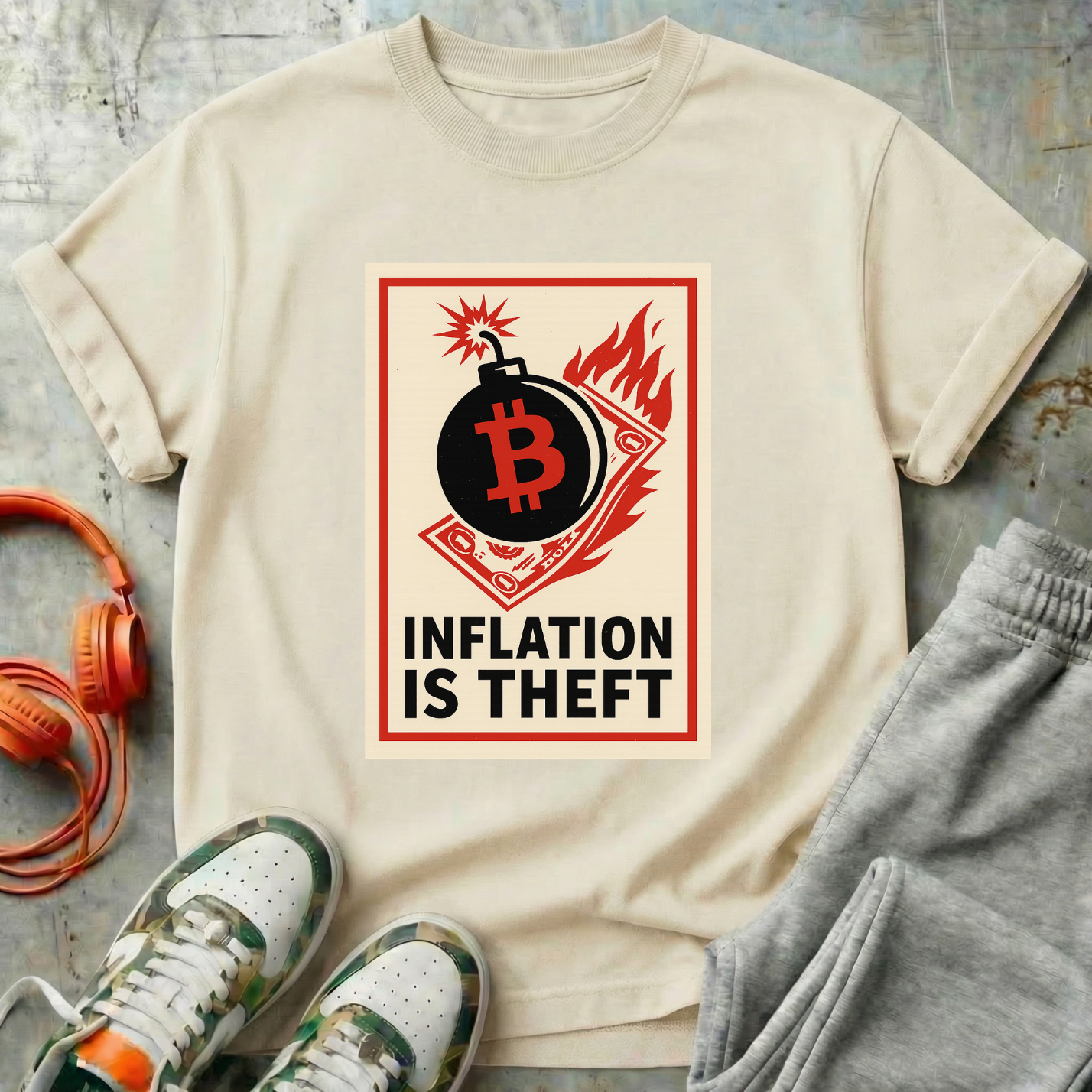 Inflation is Theft Comfort Colors Bitcoin Tee Shirt