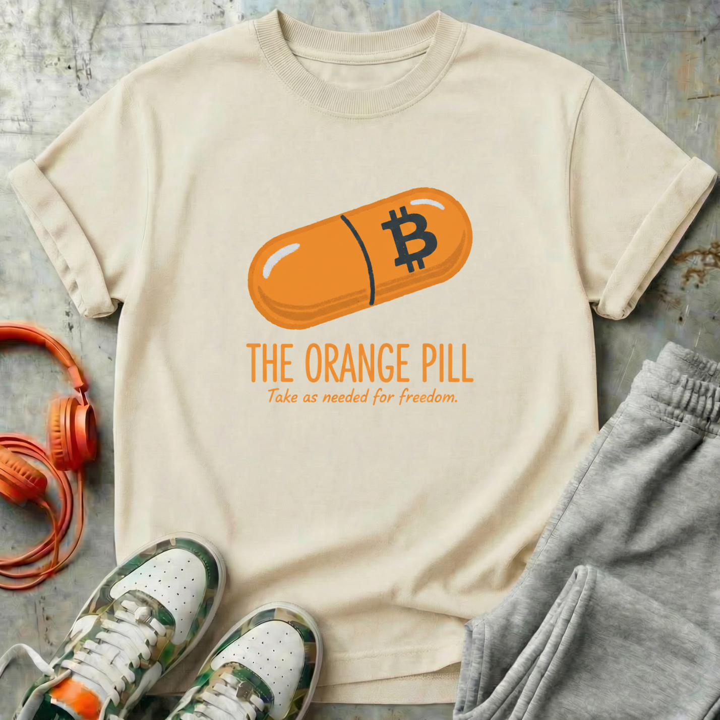 Orange Pill Freedom Tee