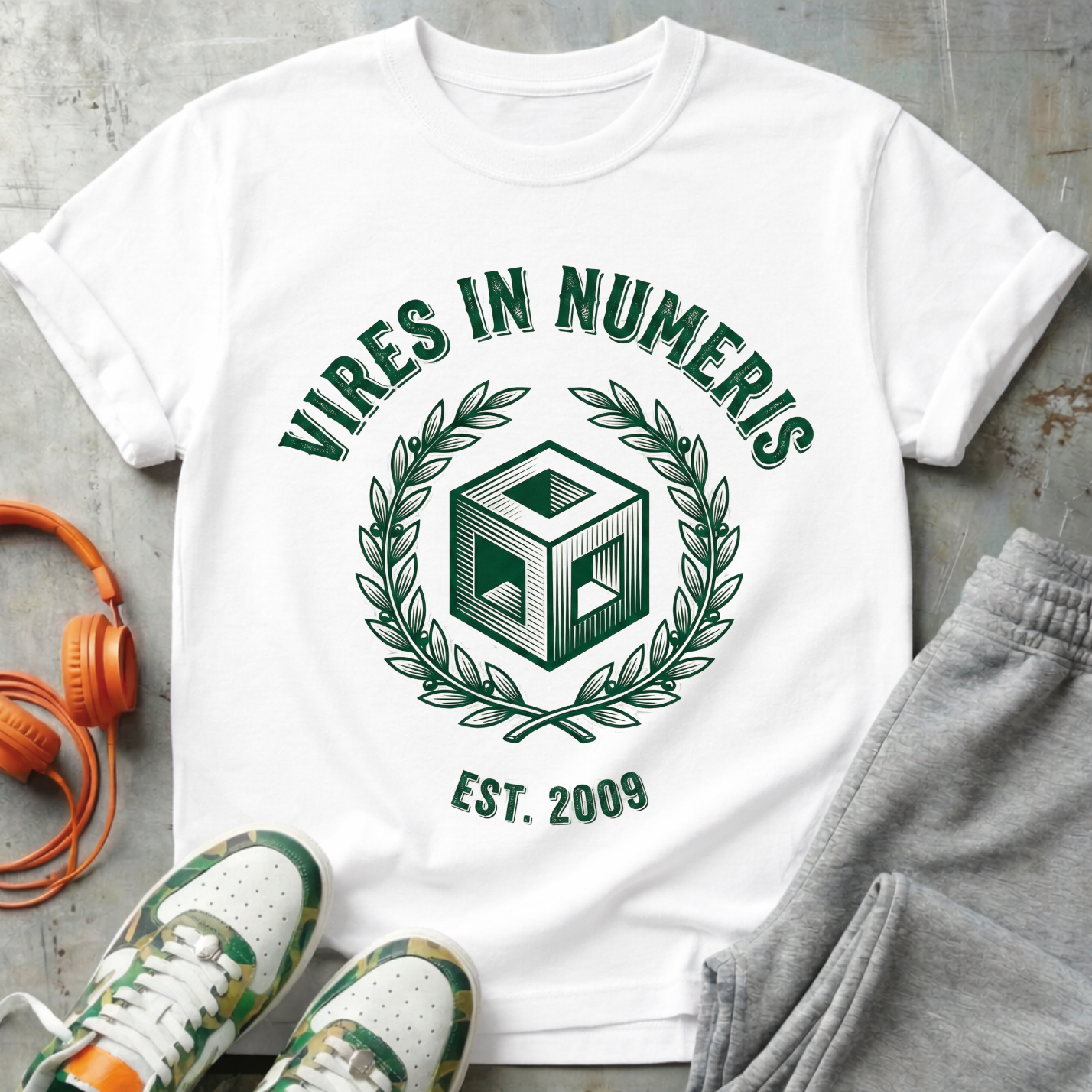 Vires in Numeris T-Shirt | Bitcoin Strength in Numbers Crest Tee