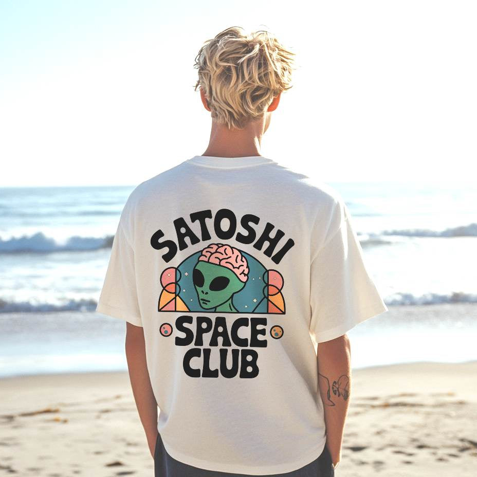 Satoshi Space Club - Alien Brain Back Print Comfort Colors Tee