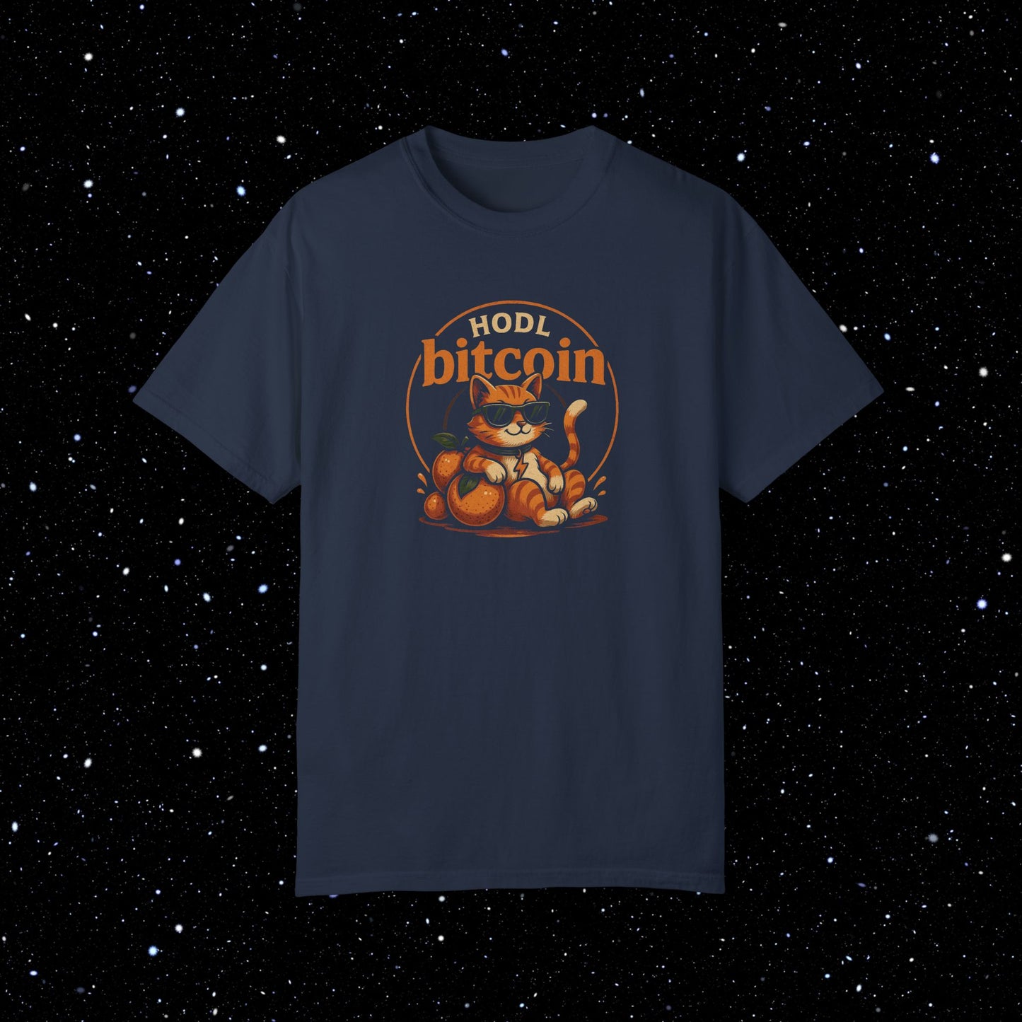 Orange Cat Bitcoin Comfort Colors Tee Shirt