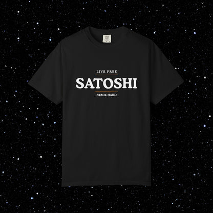 Satoshi Live Free Stack Hard Tee