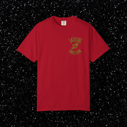 Satoshi Space Club Rocket Line Art Backprint Tee