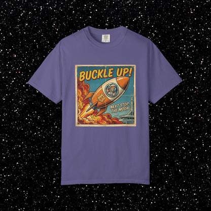 Buckle Up Bitcoin T-Shirt | Next Stop The Moon Retro Tee
