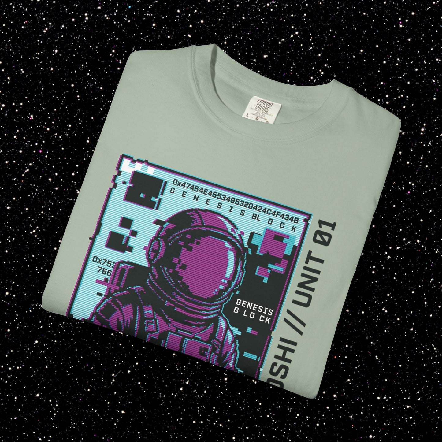 Genesis Block Astronaut T-Shirt | Satoshi Unit 01 Bitcoin Tee