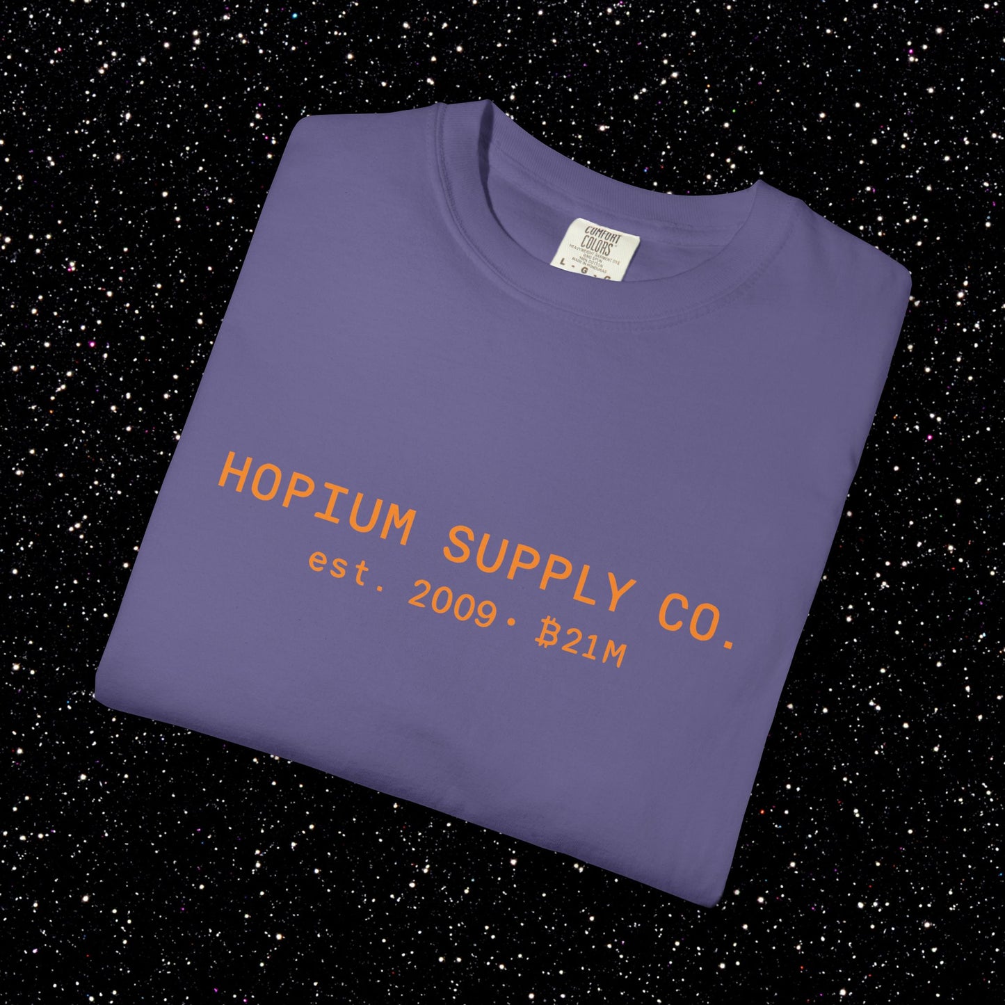 Hopium Supply Co. – 2009 Minimal Bitcoin Tee