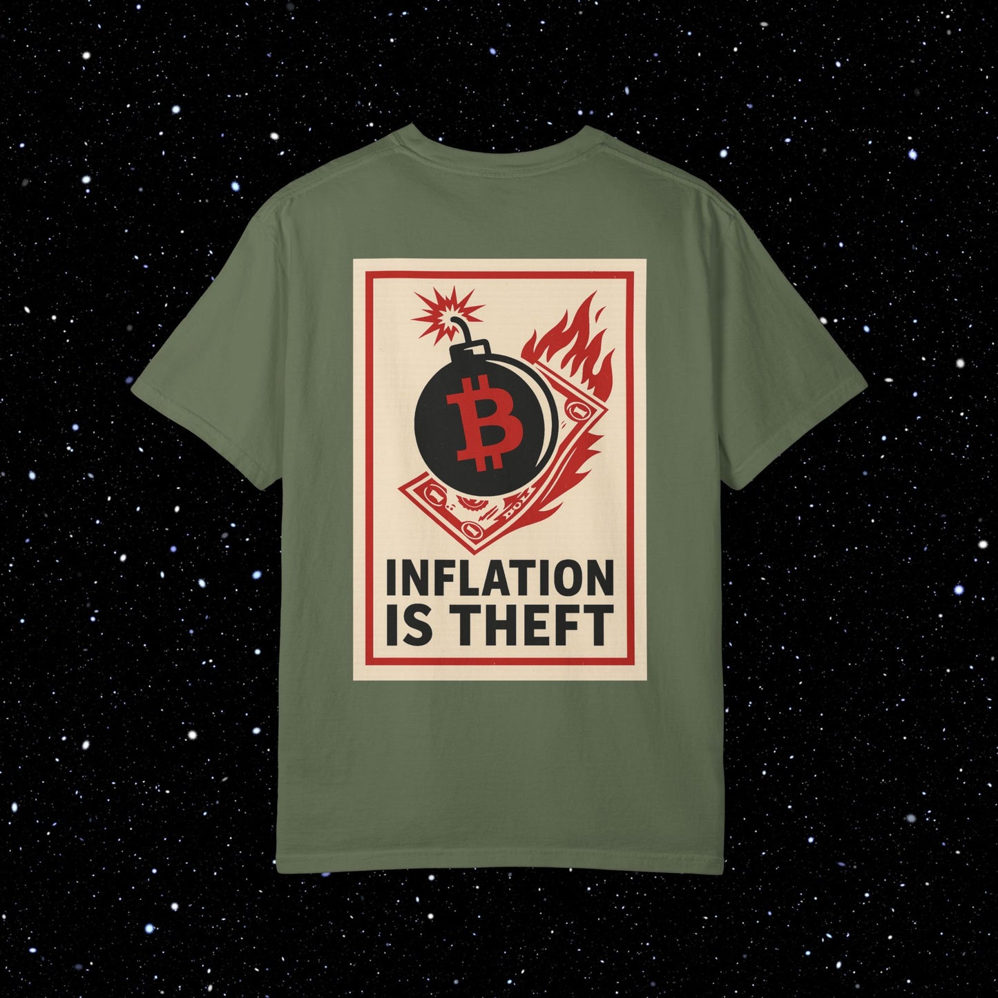 Inflation is Theft Back Print Bitcoin Tee