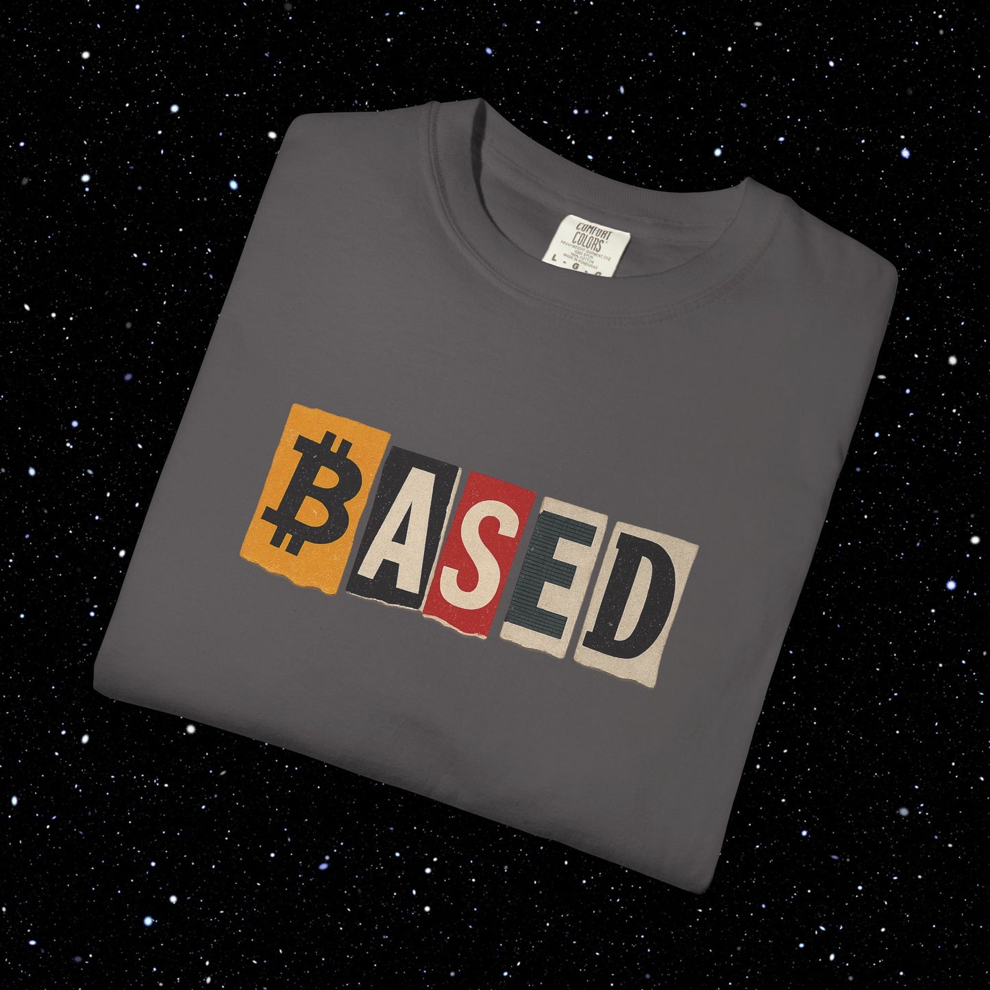 Based Cutout Comfort Colors Bitcoin Tee