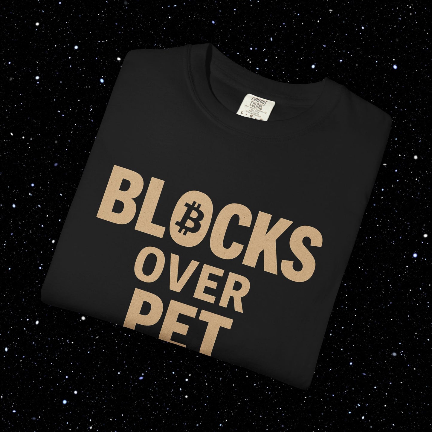 Blocks Over Pet Rocks Bitcoin Tee