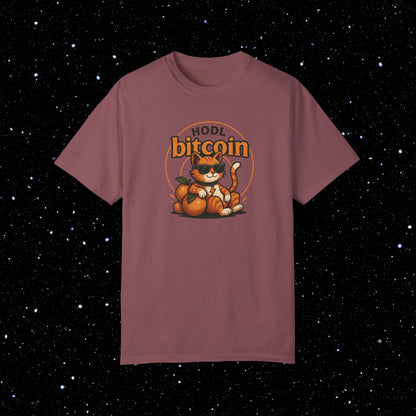Orange Cat Bitcoin Comfort Colors Tee Shirt