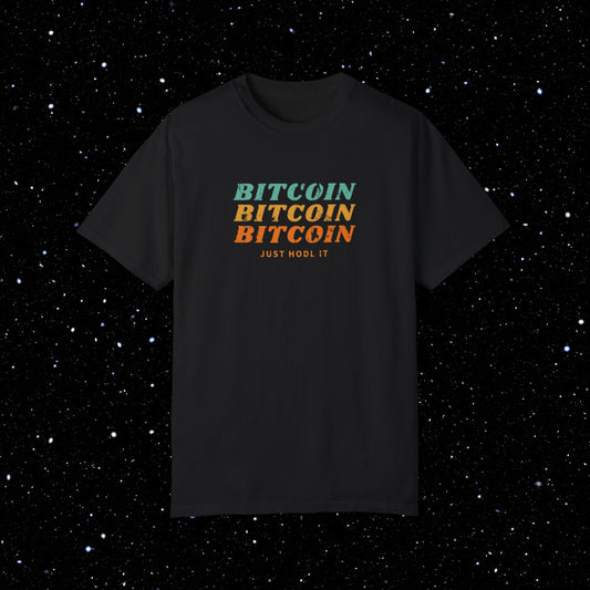 Bitcoin Just HODL It - Retro Comfort Colors Tee Shirt