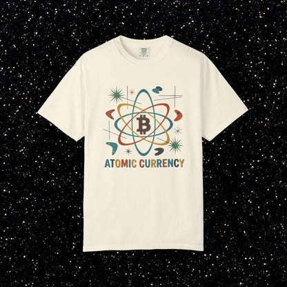 Bitcoin Atomic Currency T-Shirt — Retro Space Crypto Tee