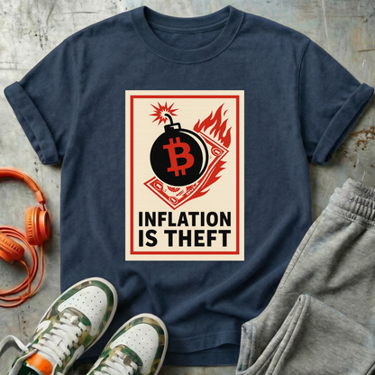 Inflation is Theft Comfort Colors Bitcoin Tee Shirt