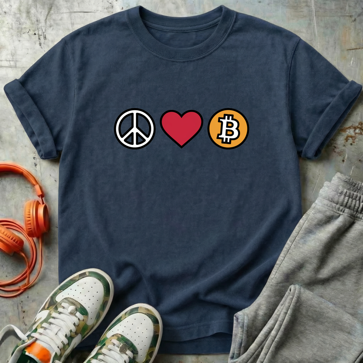 Peace, Love & Bitcoin Tee Shirt