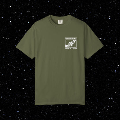 Satoshi Space Club Logo Back Print Bitcoin Tee Shirt