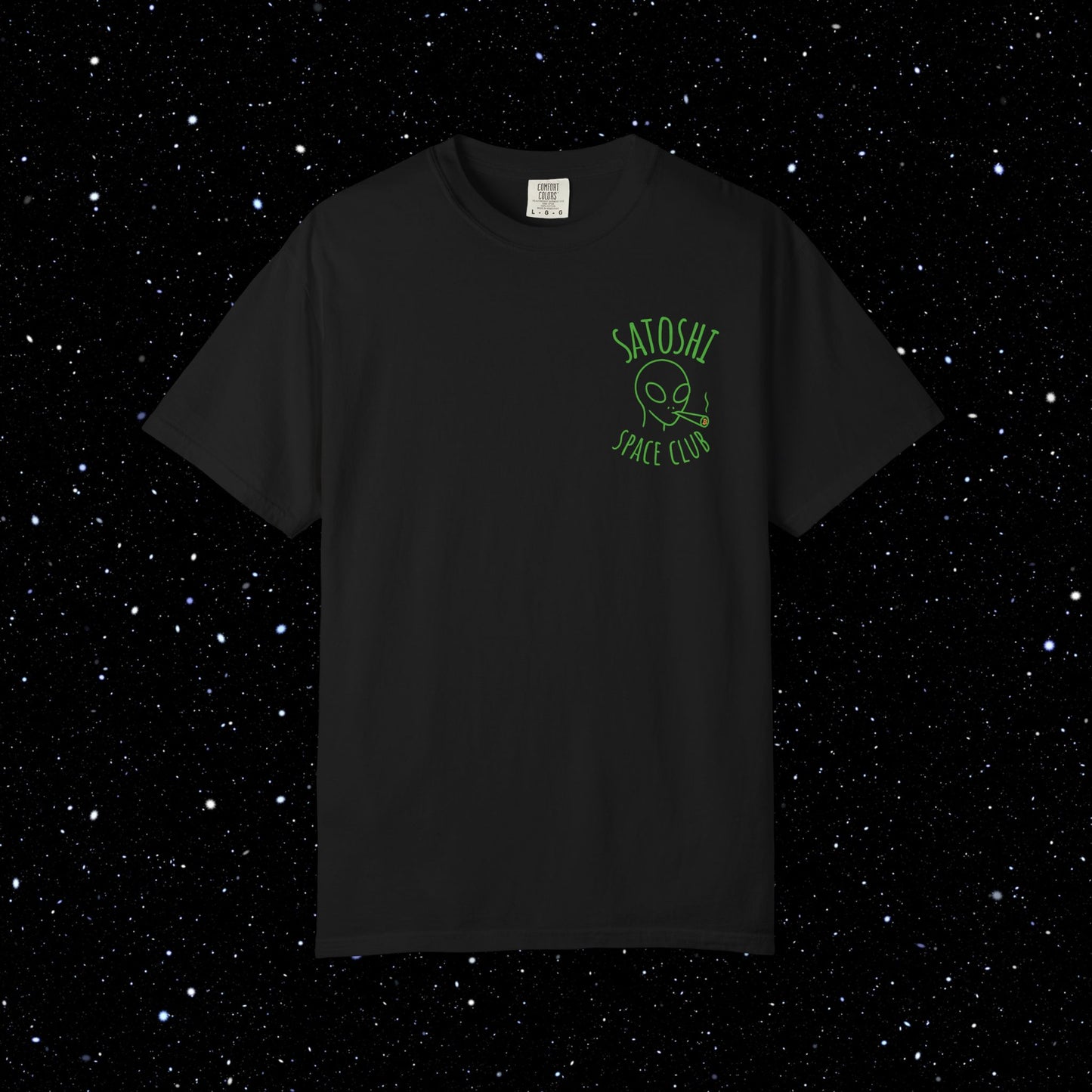 Satoshi Space Club Line Art Backprint Tee