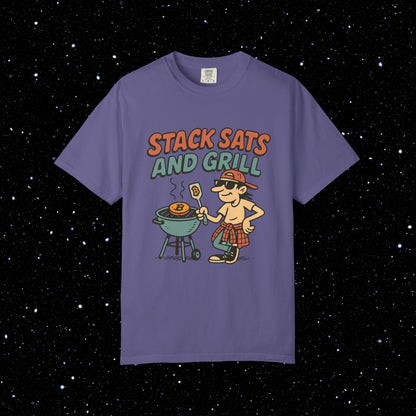Stack sats and grill bitcoin tee