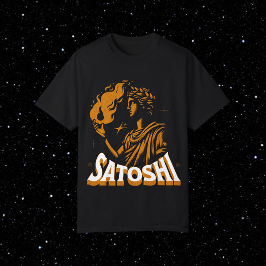 Satoshi Keeper of The Flame Comfort Colors Bitcoin Tee Shirt