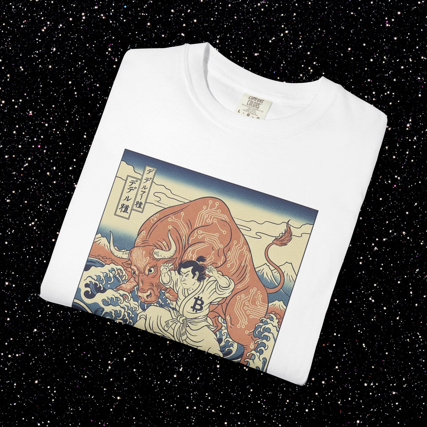 Bitcoin Bull vs Bear Samurai T-Shirt | Ukiyo-e Art Tee