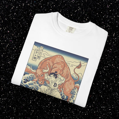Bitcoin Bull vs Bear Samurai T-Shirt | Ukiyo-e Art Tee
