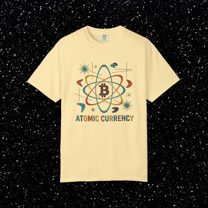 Bitcoin Atomic Currency T-Shirt — Retro Space Crypto Tee