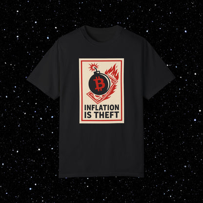 Inflation is Theft Comfort Colors Bitcoin Tee Shirt