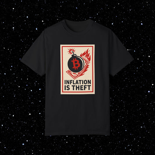 Inflation is Theft Comfort Colors Bitcoin Tee Shirt