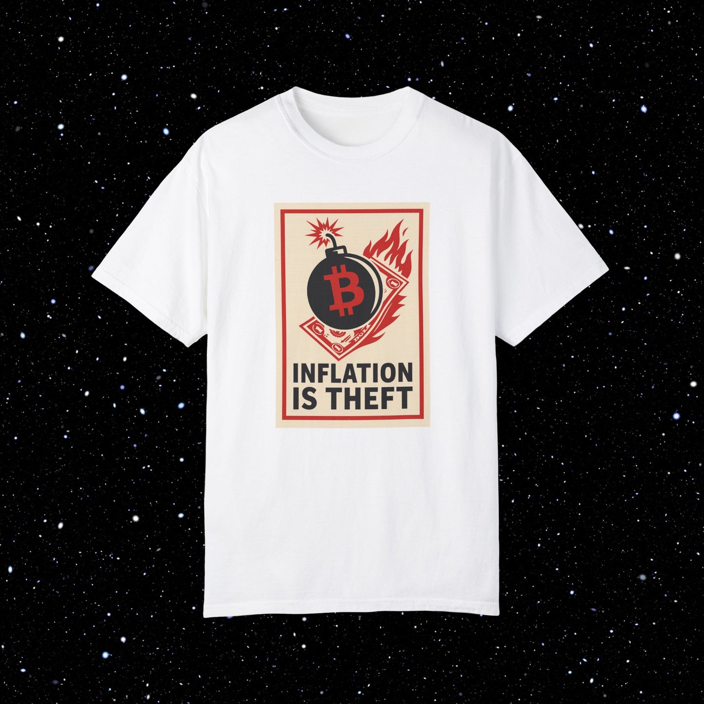 Inflation is Theft Comfort Colors Bitcoin Tee Shirt
