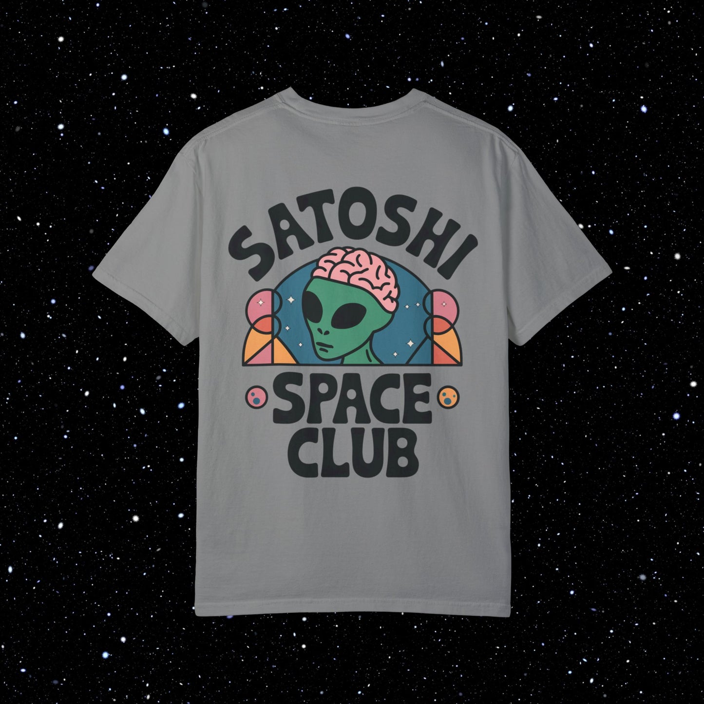 Satoshi Space Club - Alien Brain Back Print Comfort Colors Tee