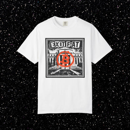 EXIT FIAT Punk Bitcoin T-Shirt | Anti-Central Bank Protest Streetwear
