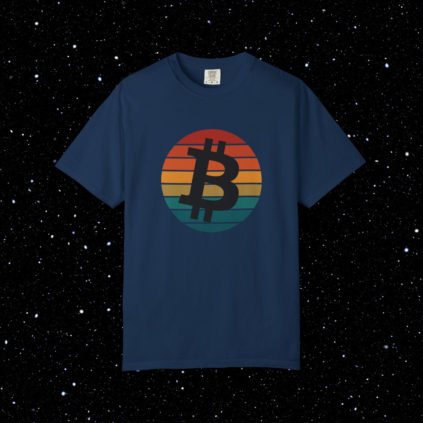 Bitcoin Retro Sunset Surf Tee