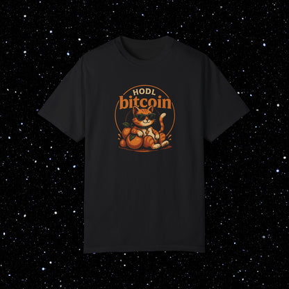 Orange Cat Bitcoin Comfort Colors Tee Shirt