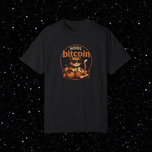 Orange Cat Bitcoin Comfort Colors Tee Shirt