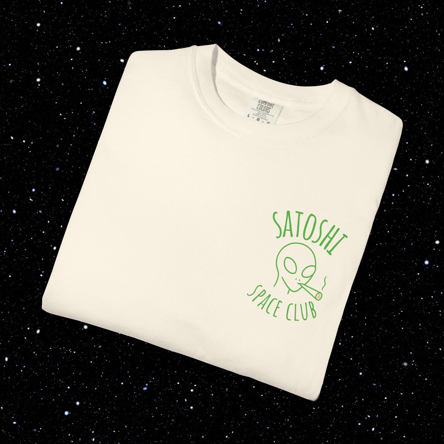 Satoshi Space Club Line Art Backprint Tee