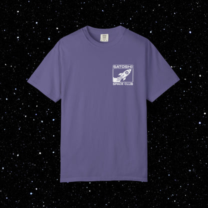 Satoshi Space Club Logo Back Print Bitcoin Tee Shirt