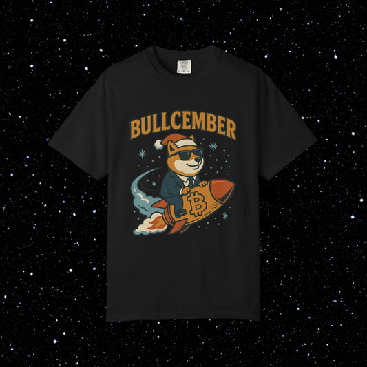 Bullcember Rocket Doge Bitcoin Tee