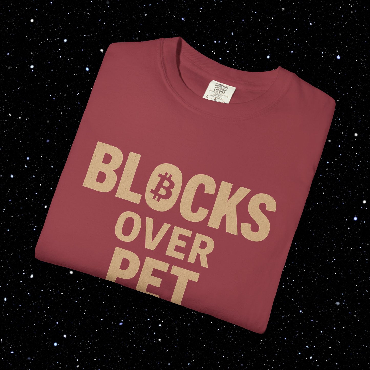 Blocks Over Pet Rocks Bitcoin Tee