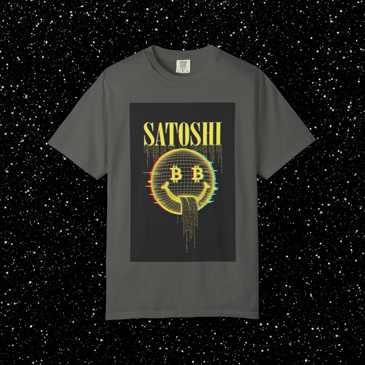 Satoshi Glitch Digital Smile Tee