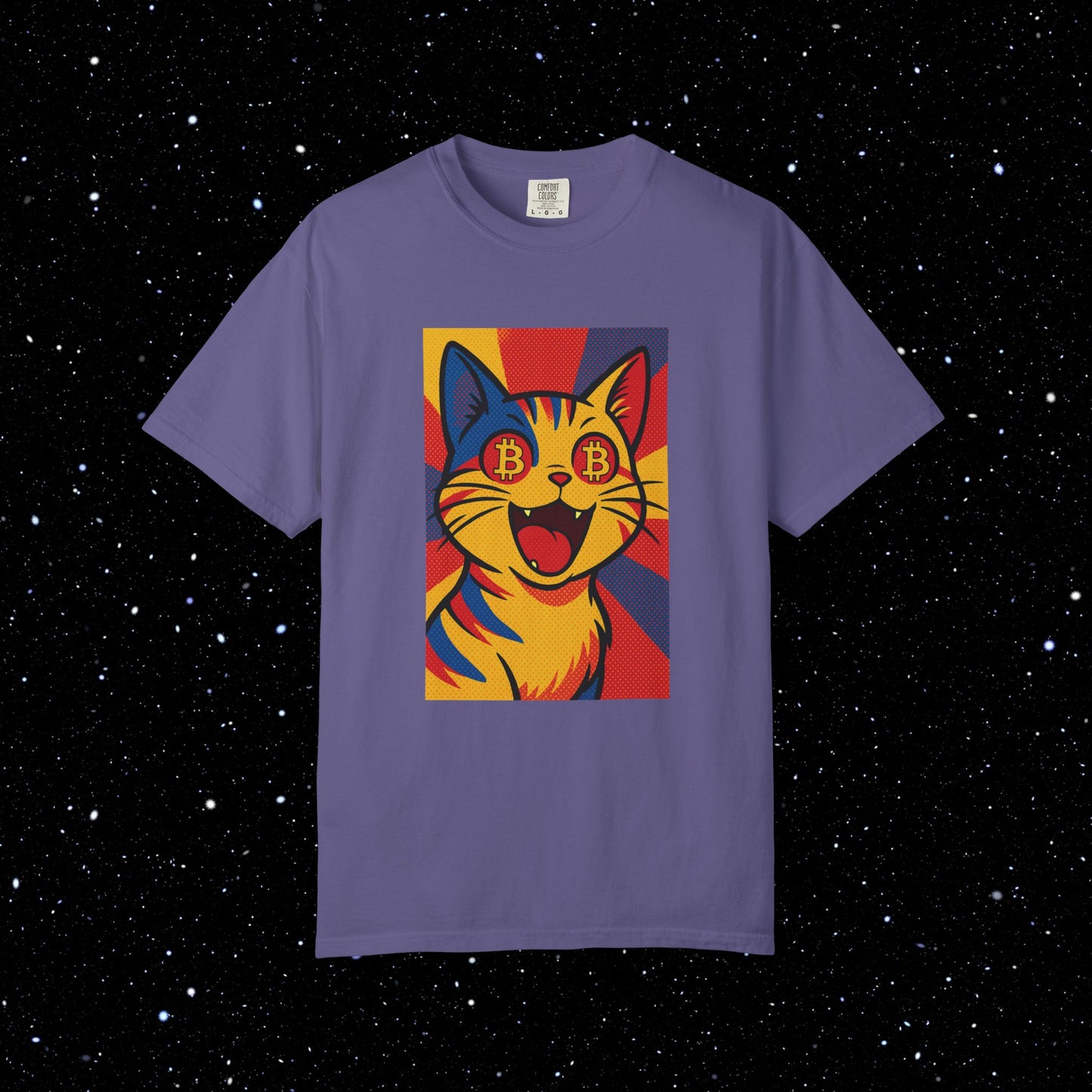 Pop Art Cat Bitcoin Graphic Tee