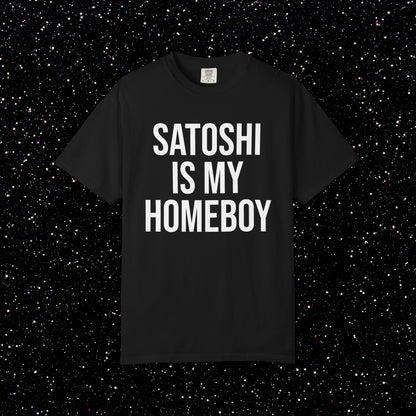 Satoshi Is My Homeboy Typography Tee