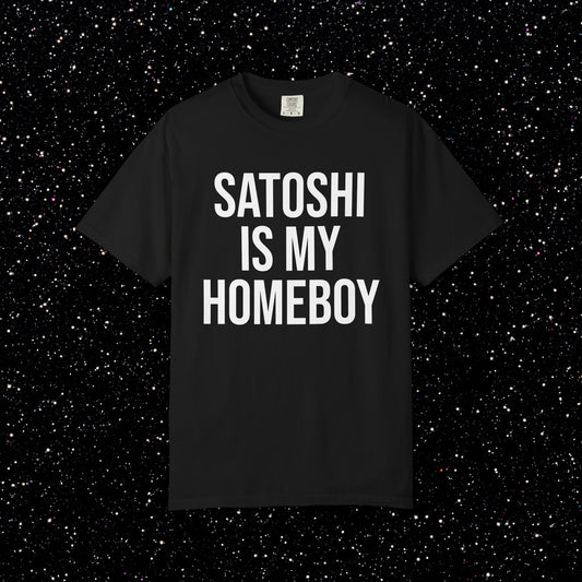 Satoshi Is My Homeboy Typography Tee