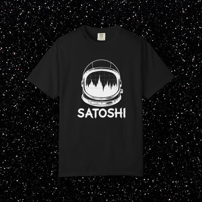 Satoshi Astronaut T-Shirt | Bitcoin Space Helmet Graphic Tee