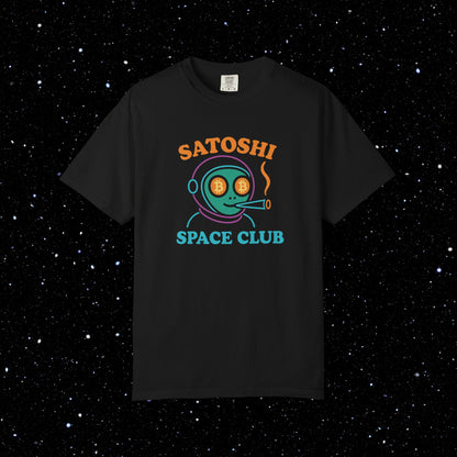Satoshi Spaced Alien - Neon Text Tee Shirt