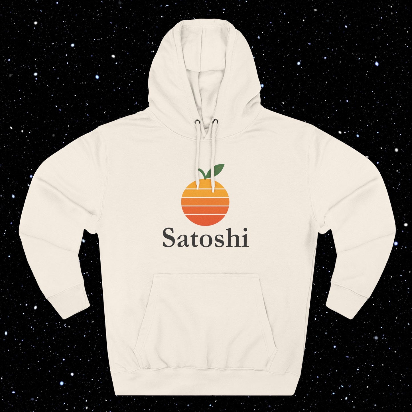 Satoshi Think Different Orange Fleece Hoodie