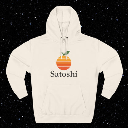 Satoshi Think Different Orange Fleece Hoodie