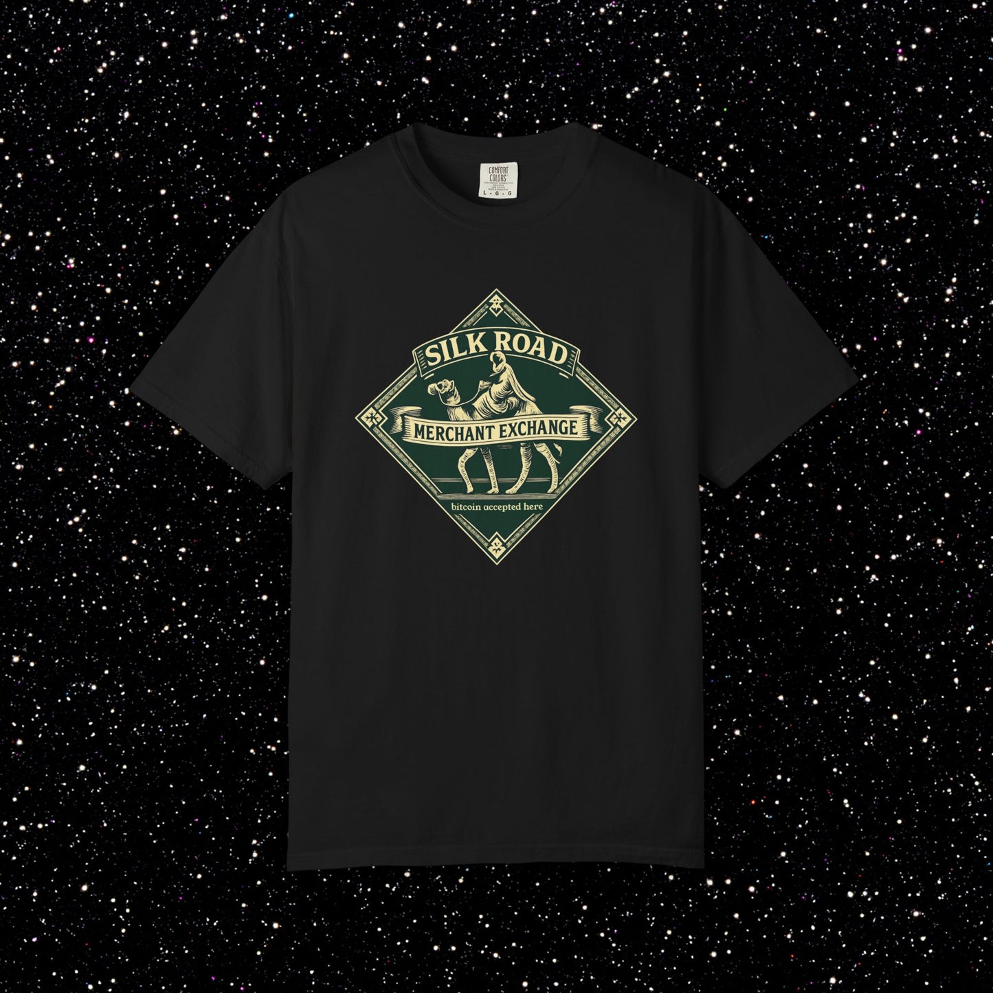 Silk Road Merchant Exchange T-Shirt | Bitcoin Accepted Here | Heritage Trade Design