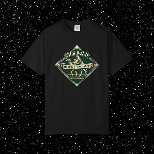 Silk Road Merchant Exchange T-Shirt | Bitcoin Accepted Here | Heritage Trade Design