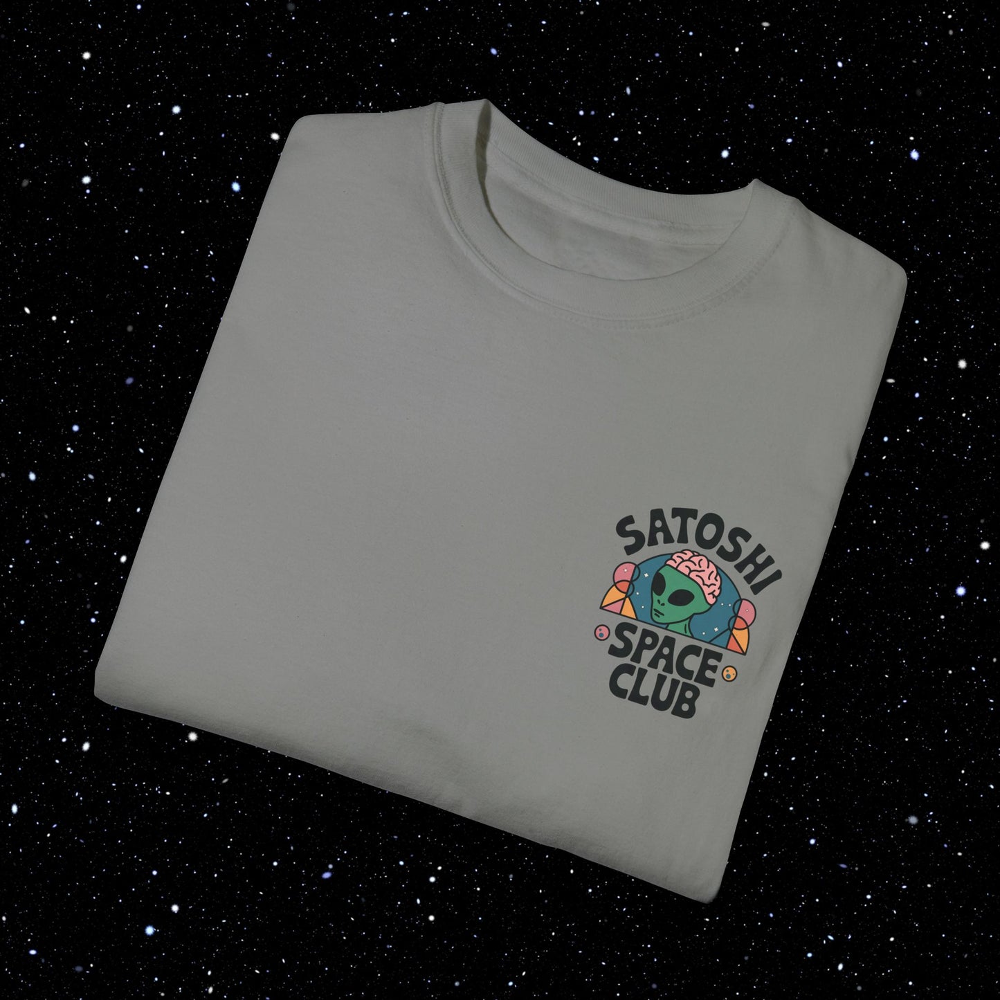 Satoshi Space Club - Alien Brain Back Print Comfort Colors Tee